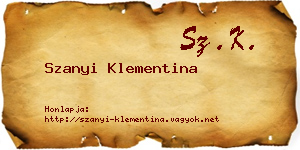 Szanyi Klementina névjegykártya